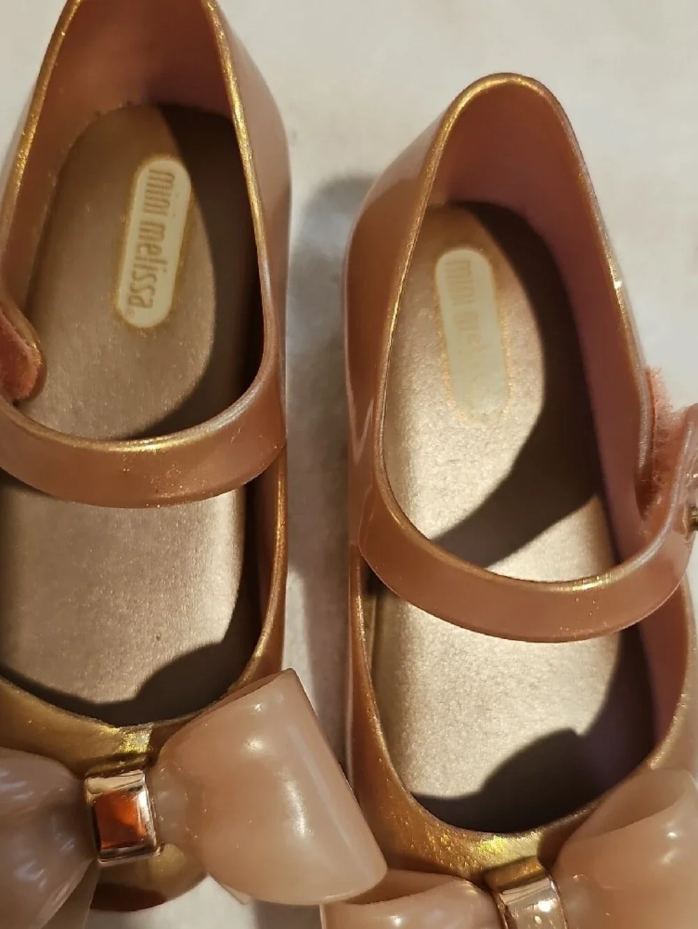 Mini Melissa Ultragirl Peach Bow Mary Janes 7